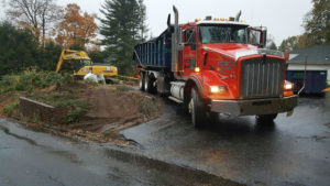 dumpster at construction site