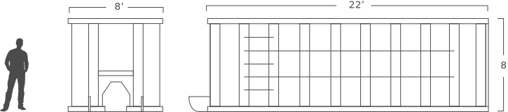 40-yard dumpster dimensions