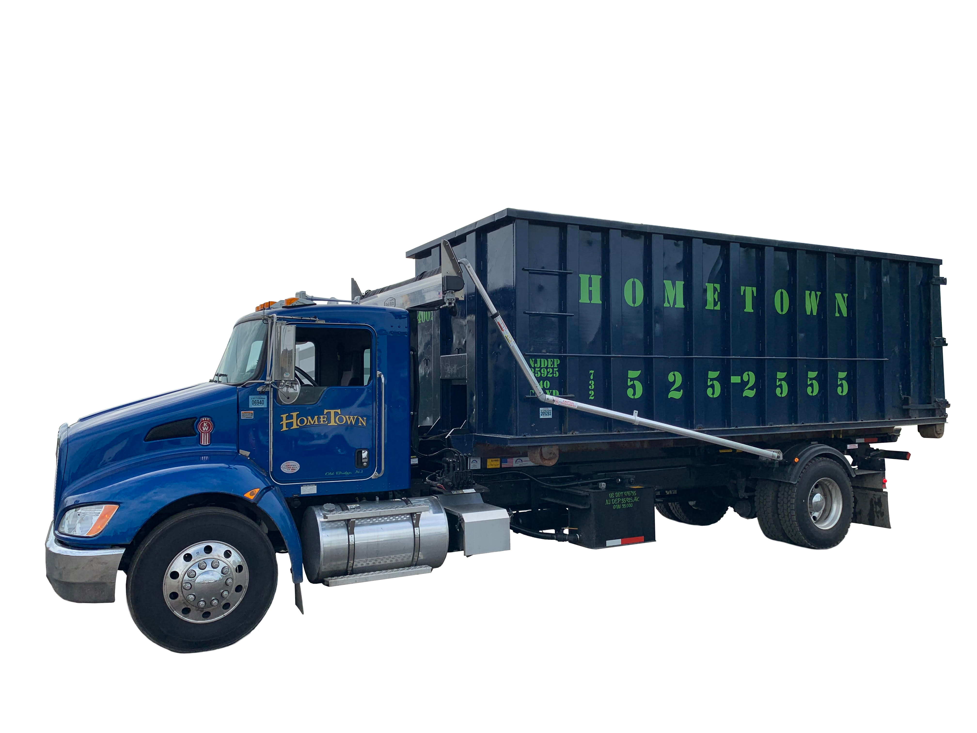 a truck holding a 40 yard dumpster